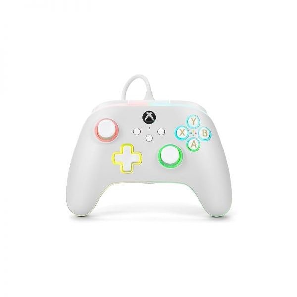 [해외] PowerA Advantage 유선 컨트롤러 Xbox 시리즈 X S Lumectra 탑재 화이트 게임패드 비디오 게임 게이밍 One Windows 10 11 호환 라