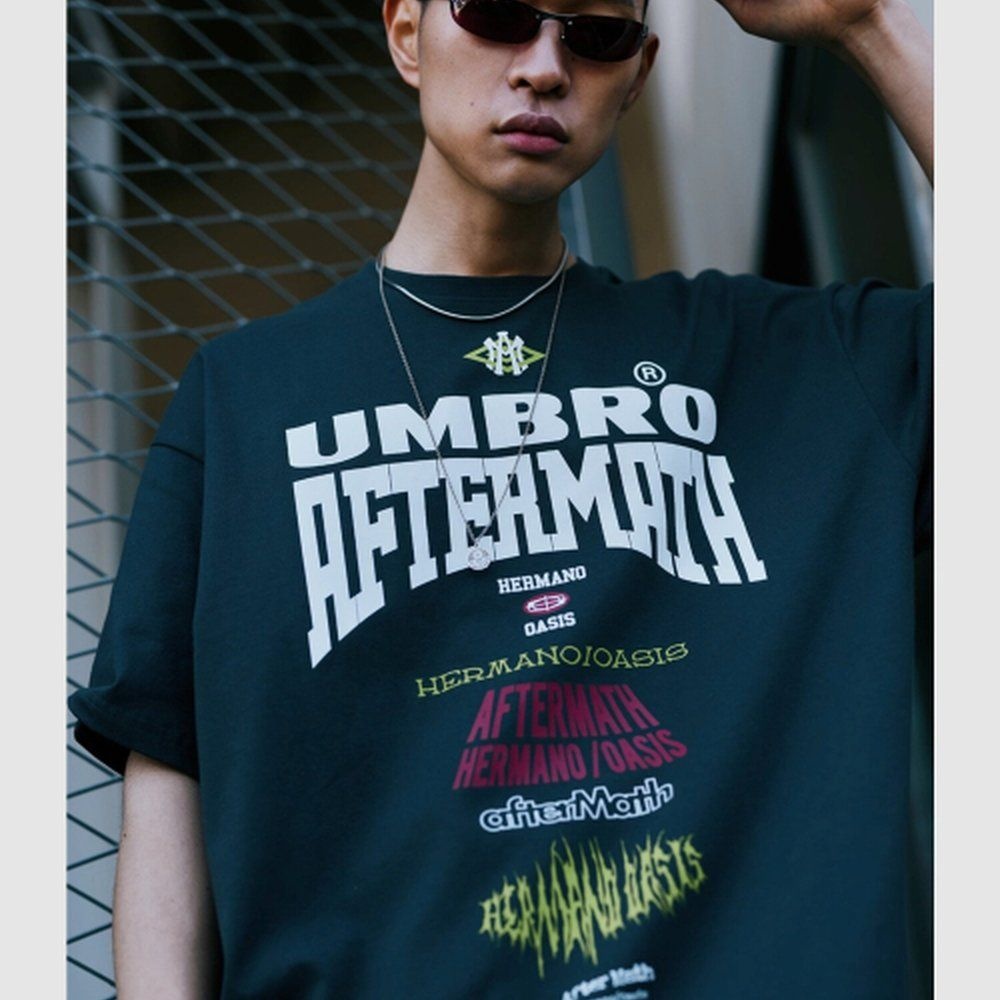 제조자 : 데상트코리아 / 수입자 : 상영 (입고 시기에 따라 정보가 상이할 수 엄브로 UMB X AFTERMATH 올오버 반팔 티셔츠 차콜 UR221ORS41 6353733