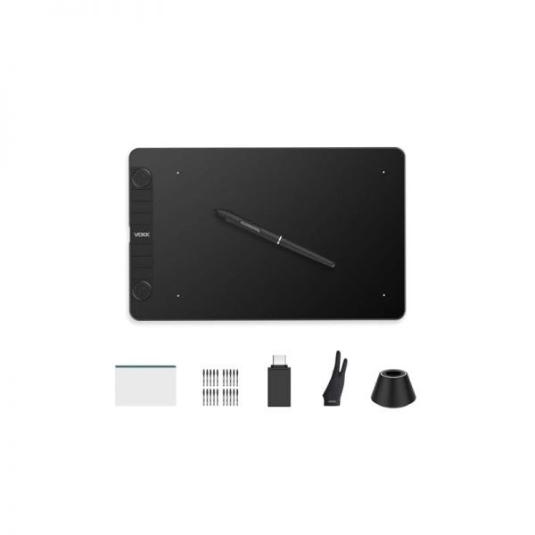 [해외] VEIKK 업그레이드 버전 VK1060PRO 드로잉 태블릿 16384단계 필압 감지 배터리 작동하는 스타일러스 2개의 빠른 다이얼