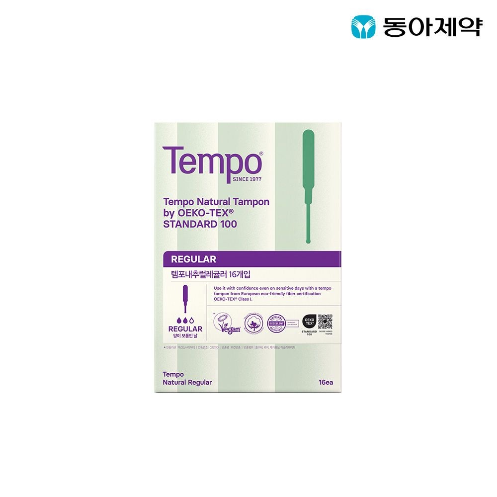 템포 템포 내추럴 순면 탐폰 레귤러 16p 1팩