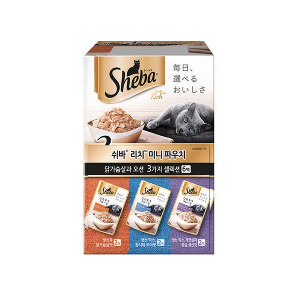 쉬바 미니파우치리치 닭가슴살과오션3가지셀렉션35gx6