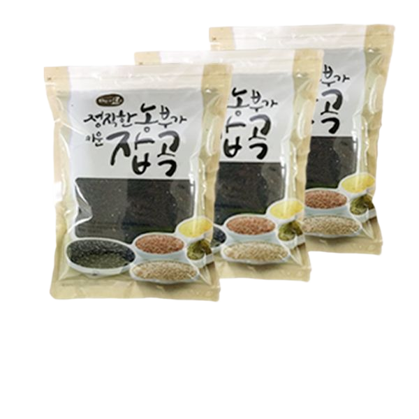 광팔마켓 2025년산 100 진도찰흑미3kg(1kg 3개구성) 찰진주 검정쌀