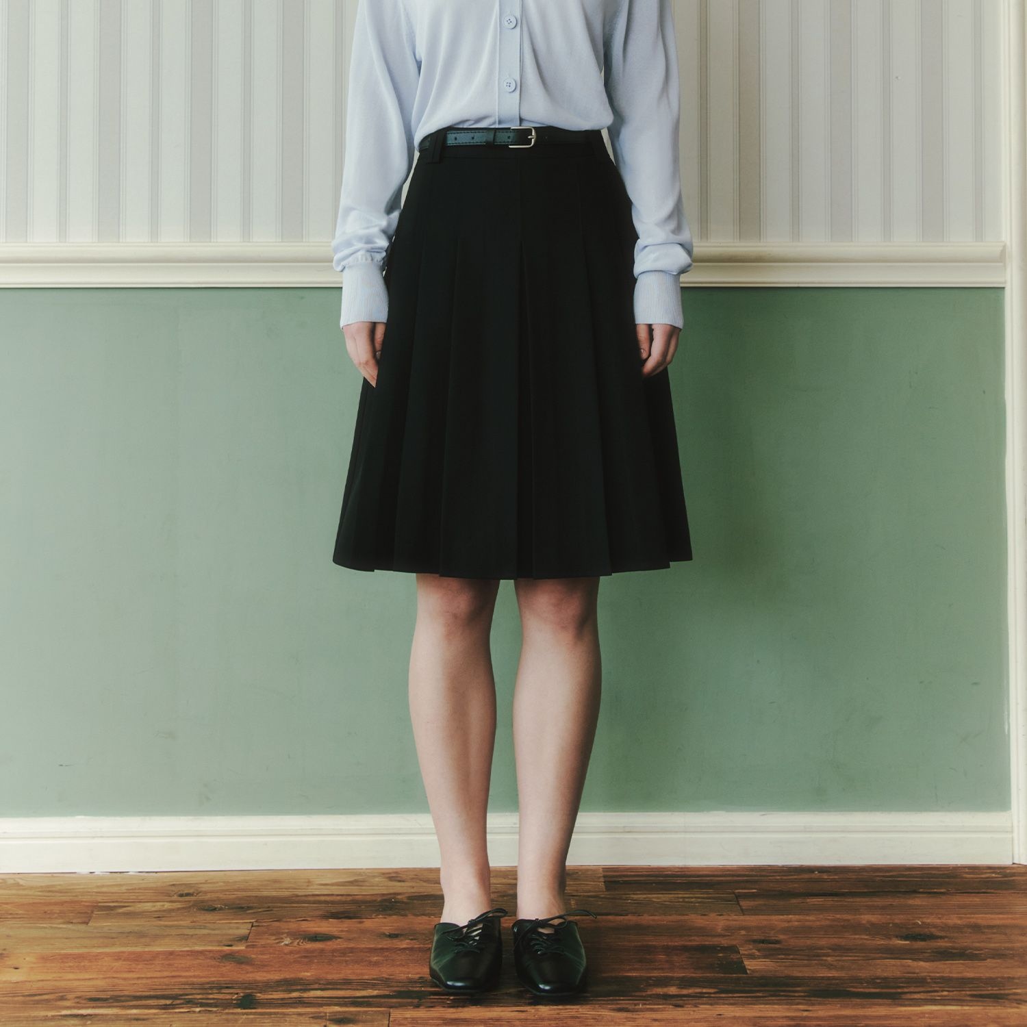 [르세라핌착용][제로스트릿][2TYPE] 미디 플리츠 스커트 MIDI PLEATED SKIRT