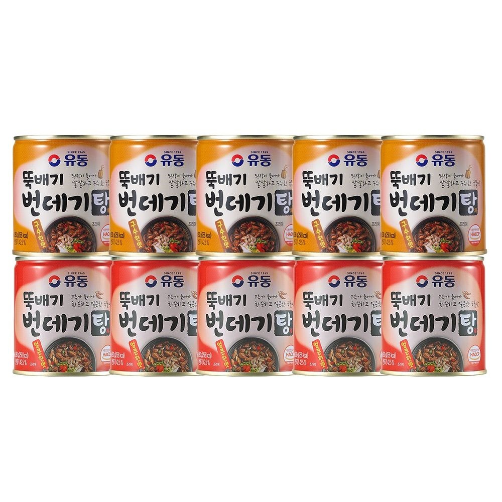 유동 뚝배기 번데기탕 구수한맛 280g 5개+얼큰한맛 280g 5개