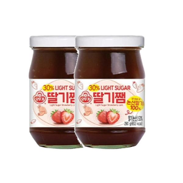 오뚜기 맛있는 라이트 슈가 딸기쨈 290g 2개 와플 토스트 식빵 샌드위치소스