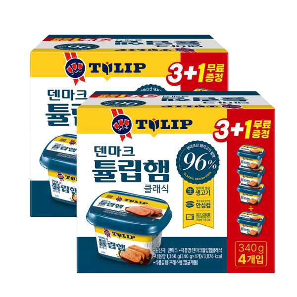 농심 덴마크튤립햄클래식 340g 4입 X2팩 565457