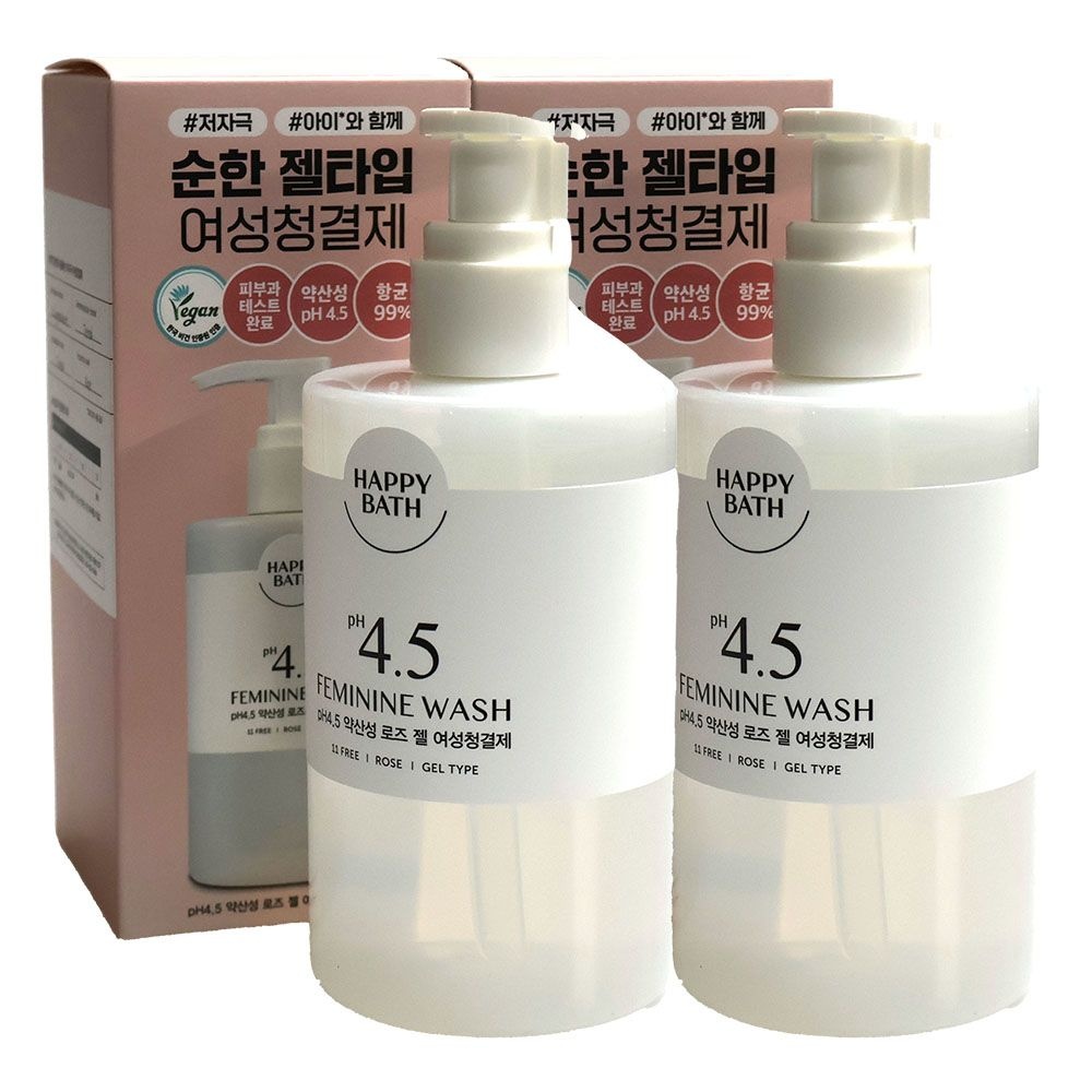 해피바스 PH 4.5 약산성 로즈 젤 여성청결제 300ml x2개