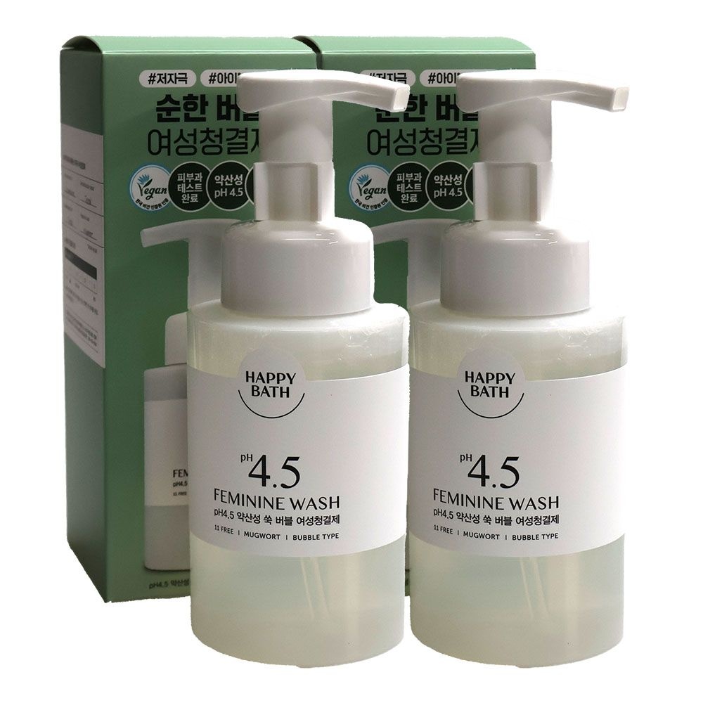 해피바스 PH 4.5 약산성 쑥 버블 여성청결제 300ml x2개