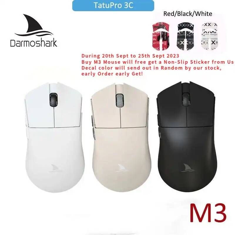 [해외] 무선 무소음 게이밍 버티컬 마우스 Darmoshark M3 Pro ESports 블루투스 유선 모토스피드 TTC 스위치 광학 매크로 26000 풋