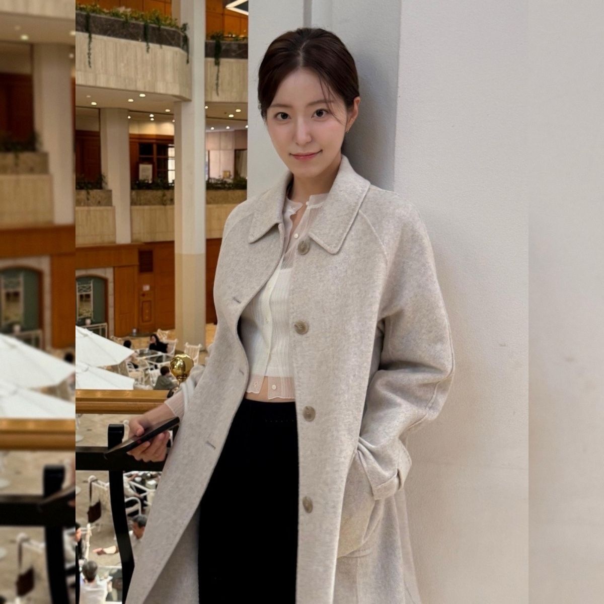 자수 핸드메이드 하프코트 OW5XH051