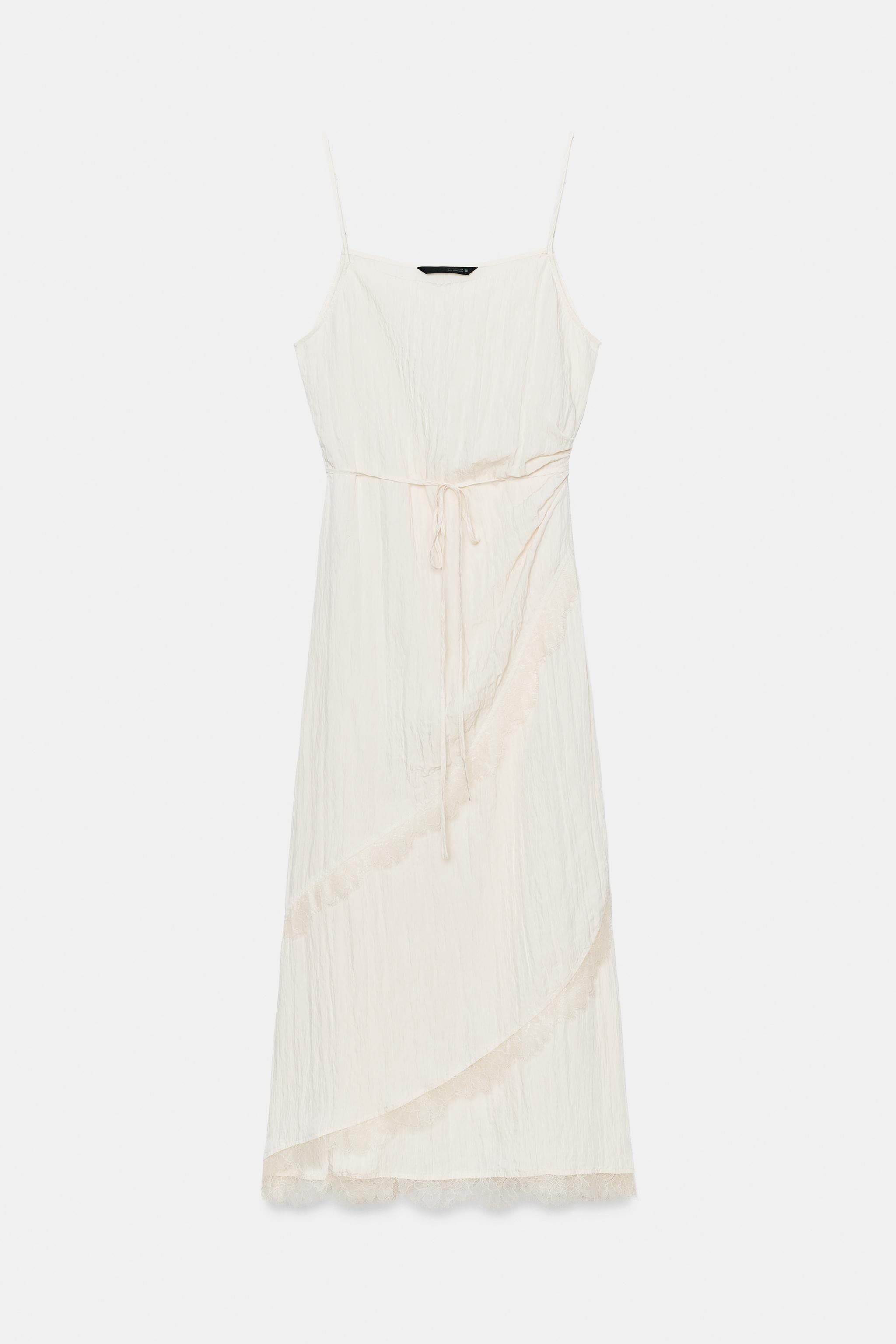 ZARA 자라 레이스 란제리 미디 원피스 7969 045 712