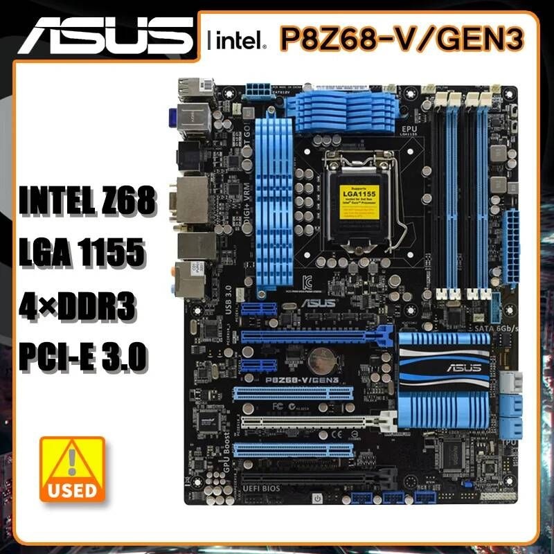 UnKnown [해외] 마더보드 메인보드 LGA 1155 마더 보드 ASUS P8Z68-V/GEN3 DDR3 인텔 Z68 PCI-E 3.0 SATA III USB3.0 코어 i3-2130 i5-2500K
