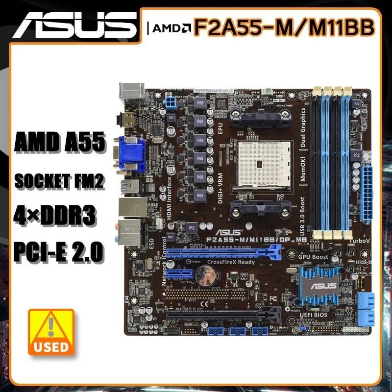 UnKnown [해외] 마더보드 메인보드 마더 보드 소켓 FM2 ASUS F2A55-M/M11BB/DP_MB DDR3 AMD A55 64GB USB 3.1ATX For Core i7i5i3 cpus
