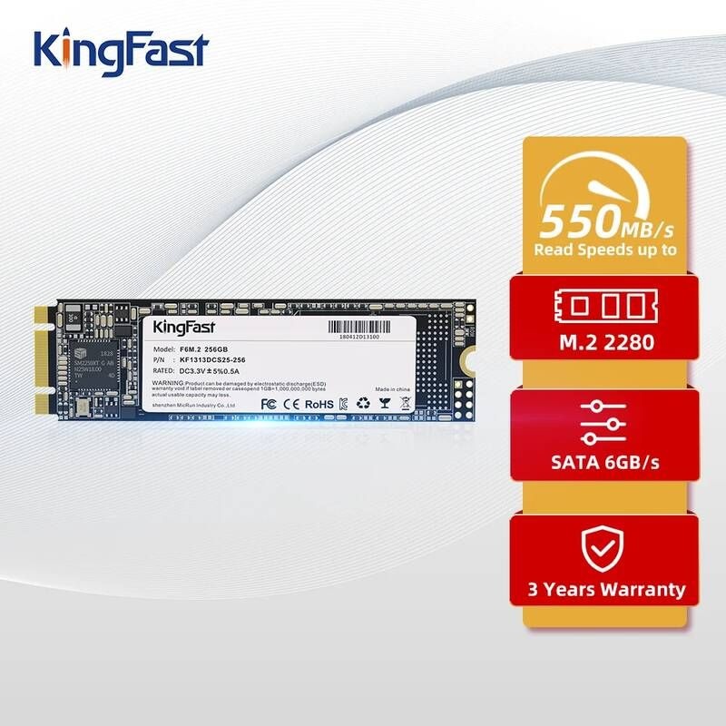 UnKnown [해외] 노트북 SSD 에스에스디 M.2 2TB 1TB 하드 KingFast M2 SATA 128GB 256GB 512GB 1 테라바이트 솔리드 스테이트 드라이브 500GB NGFF 2
