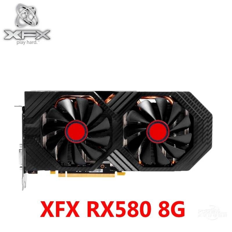 [해외] XFX RX 580 8GB 비디오 카드 256Bit GDDR5 그래픽 AMD 500 시리즈 VGA RX580-8GB DisplayPort HDMI DVI