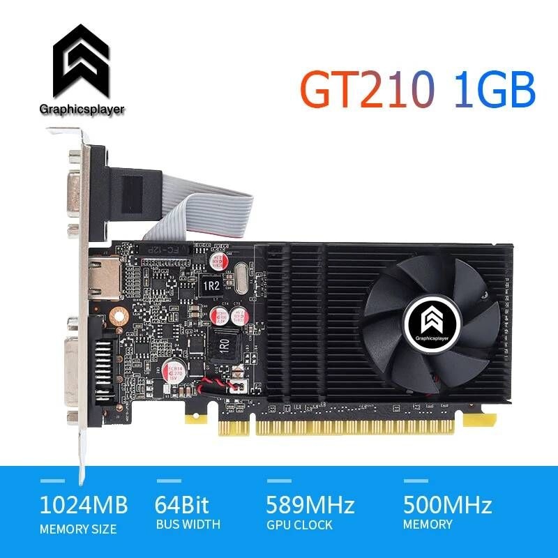 [해외] 컴퓨터 그래픽 카드 GT210 1GB LP 저렴한 오피스 비디오 Nvidia 용 작은 케이스에 적합