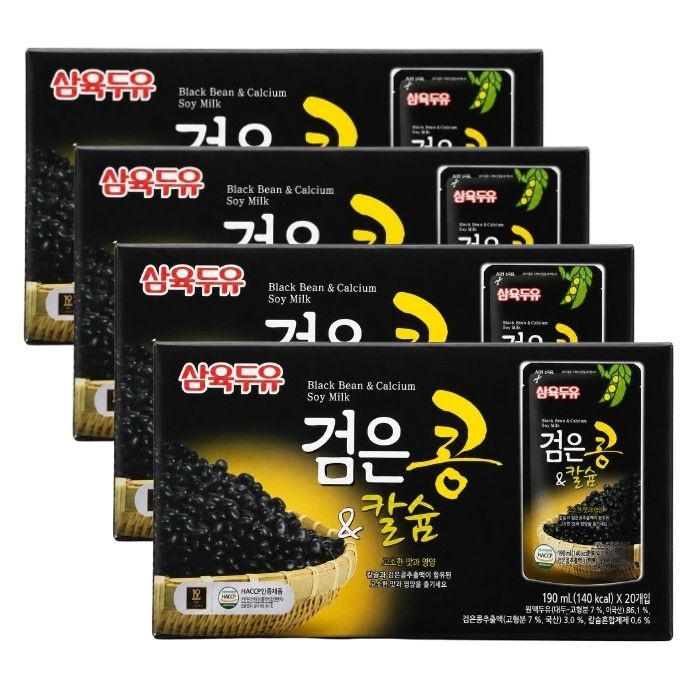 삼육두유 검은콩 칼슘 파우치 190ml 총 80팩