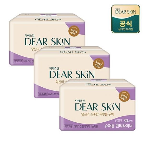 [보리보리]더마생리대 디어스킨 슈퍼롱 팬티라이너 30P x 3팩