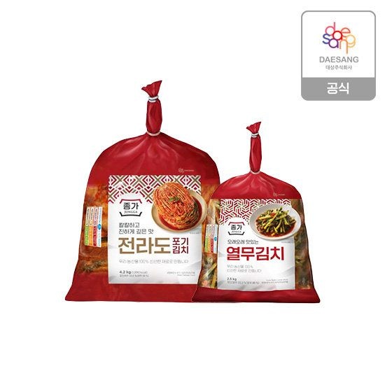 종가 전라도포기김치4.2kg + 열무김치2.5kg