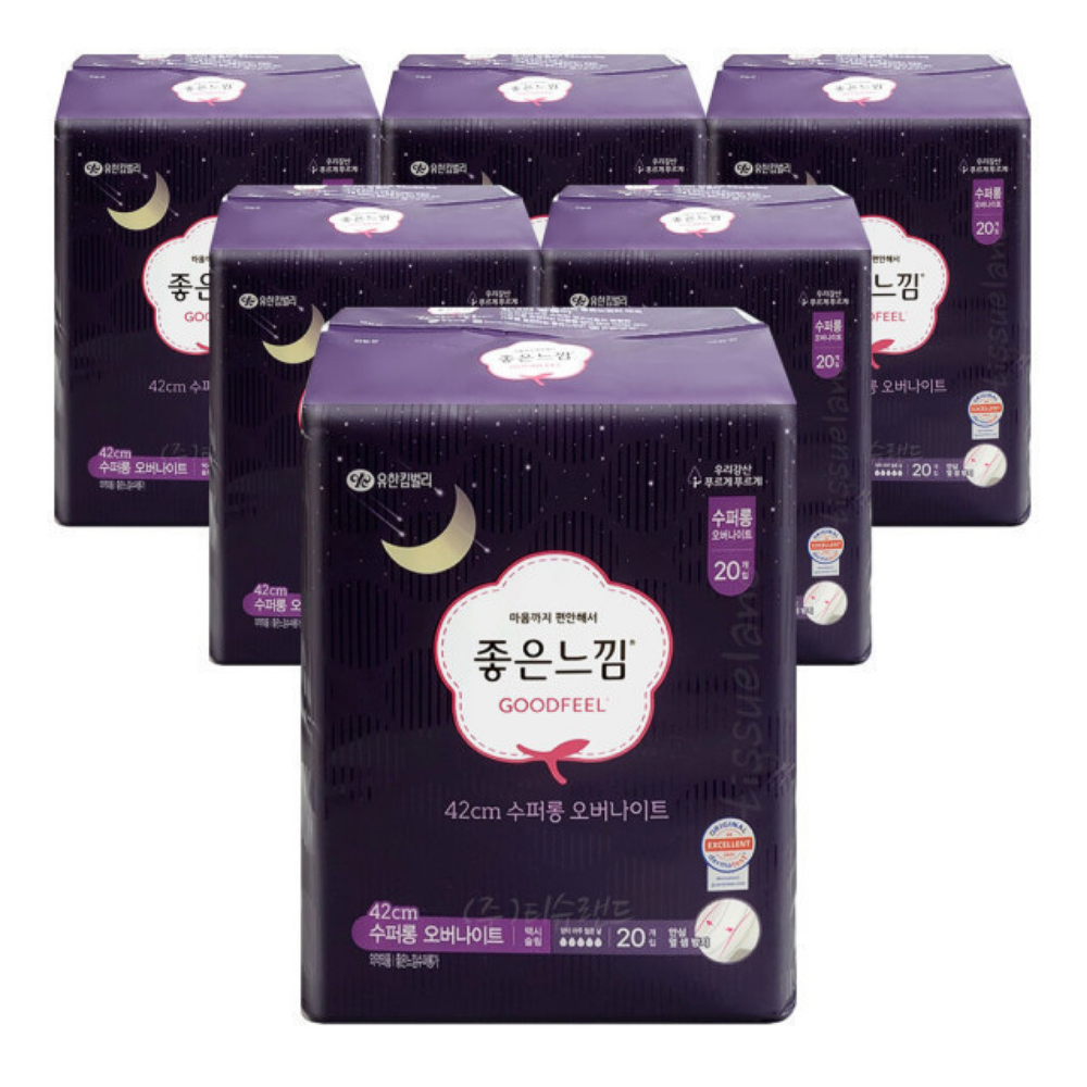 좋은느낌 에어핏쿠션 수퍼롱 오버나이트 20개, 6개