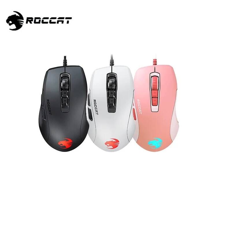 [해외] 무선 무소음 게이밍 버티컬 마우스 ROCCAT KONE PURE 시리즈 E-스포츠 게임용 유선 소형 핸드 홈 오피스 RGB 게임 인체
