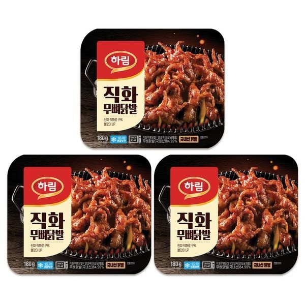 하림 직화무뼈닭발 180g 3팩