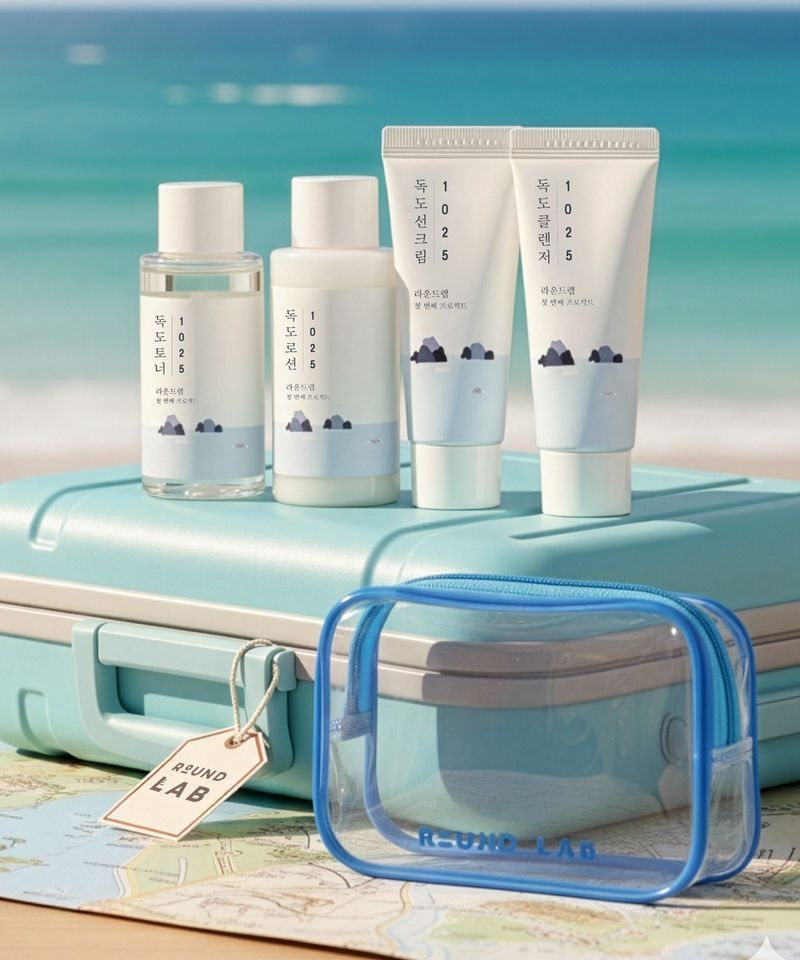 ROUNDLAB ROUNDLAB [파우치증정] 1025 독도 트래블 키트 (토너+로션+선크림+클렌저) TRAVEL-KIT