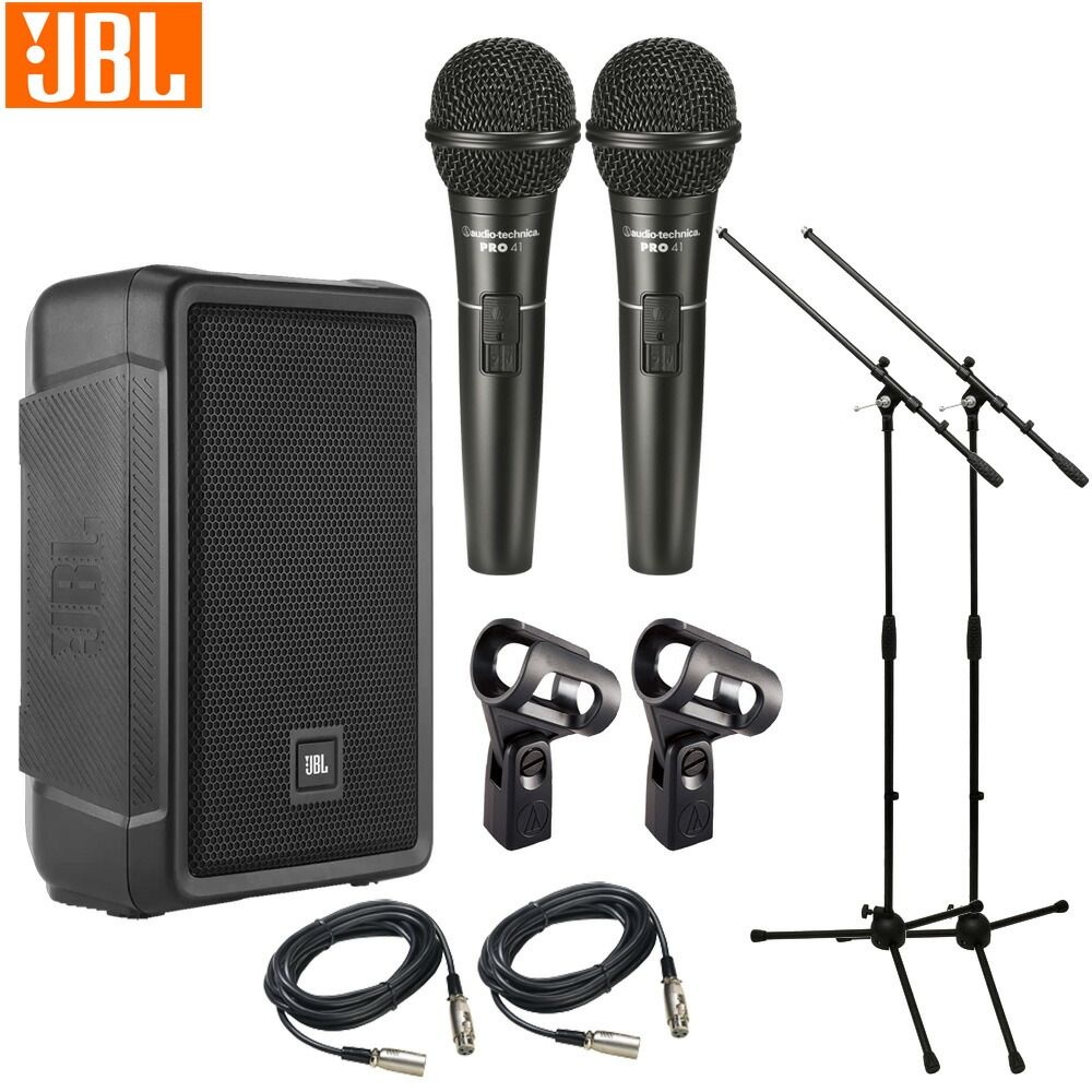 [해외] JBL 간이 PA 세트 유선 마이크 2개 첨부 1300 와트 파워드 스피커 IRX108BT-Y3 블루투스625350
