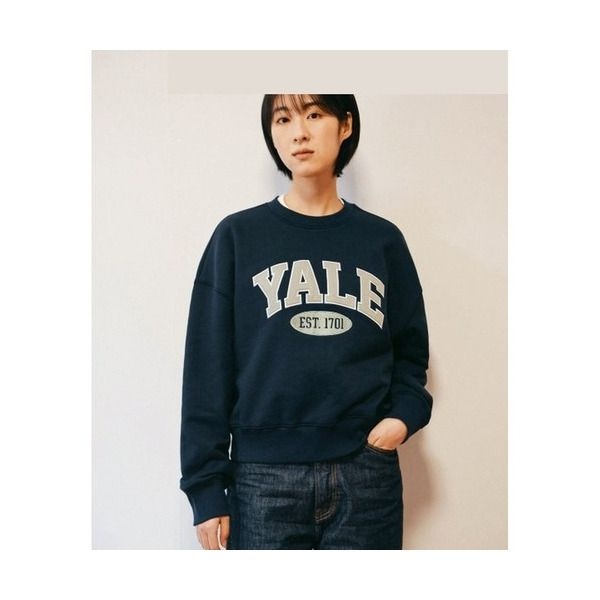 워즈코퍼레이션 [예일] YALE 우먼즈 투톤아치 크롭 스웨트셔츠_네이비 3772334 YES1CR203ANA