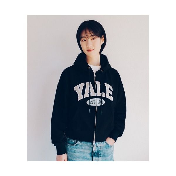 예일 [예일] YALE 투톤아치 크롭 후드집업_블랙 3767724 YD10HD1513BK YES1HZ302ABK
