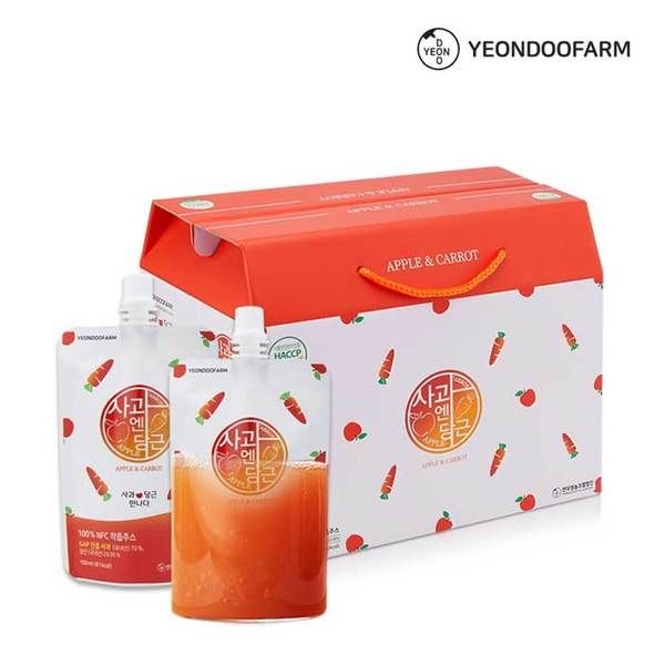 연두팜 돌려따는 NFC 착즙 사과당근즙 100ml 40개입 한박스
