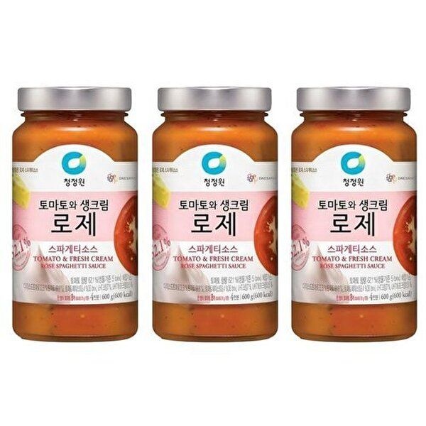 [셀러허브 식품]대상 청정원 토마토와 생크림 로제 스파게티소스 600g 3개 (52037734)