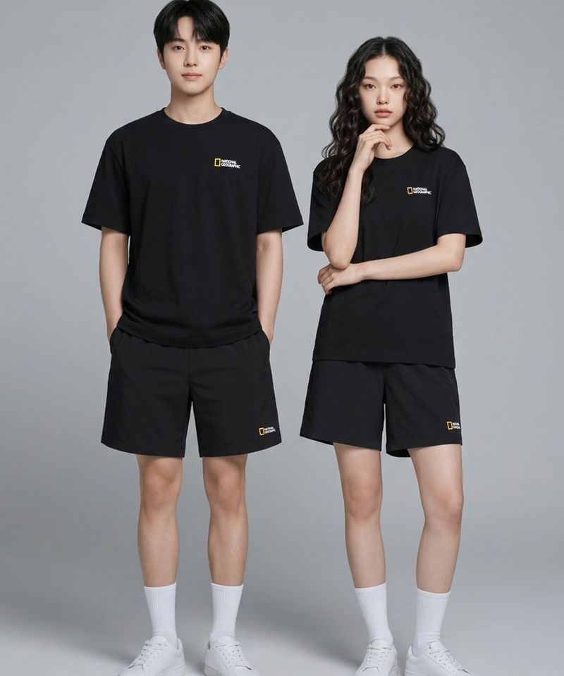 내셔널지오그래픽 [3PACK반팔 반바지 미니백 세트 BLACK N262UPB900099 474112