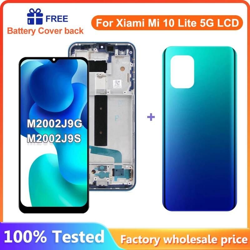 UnKnown [해외] 스마트폰 액정 교체 부품 100% 테스트 샤오미 미 10 라이트 5G LCD 디스플레이 터치 스크린 디지타이저 어셈블리 mi10