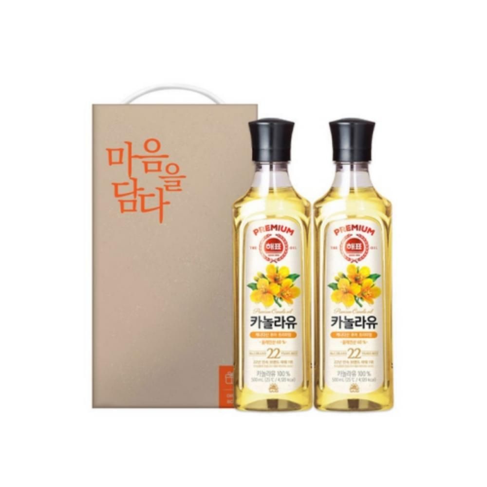 선물세트 사조해표 카놀라유 500ml 2입 추석 명절
