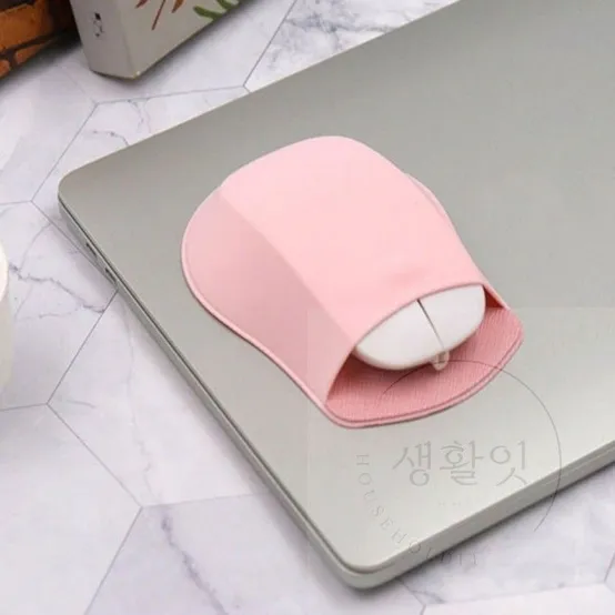 휴대용 접착식 마우스 보관 가방 핑크 노트북용품