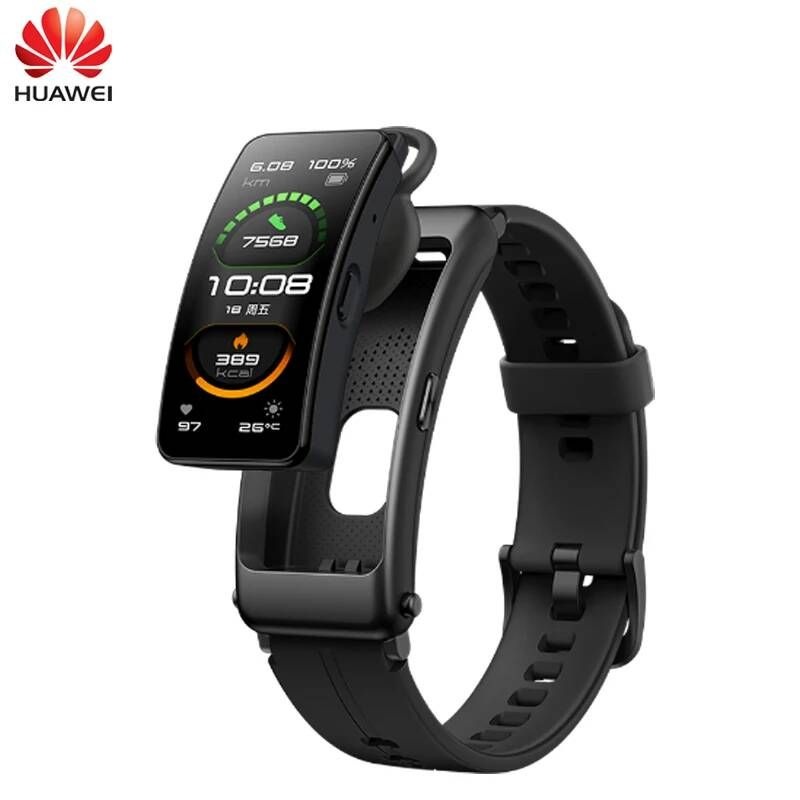 [해외] 오리지널 화웨이 TalkBand B6 스마트 팔찌 블루투스 5.2 1.53 인치 AMOLED 스크린 기린 A1 프로세서 통화 이어폰 토크 밴