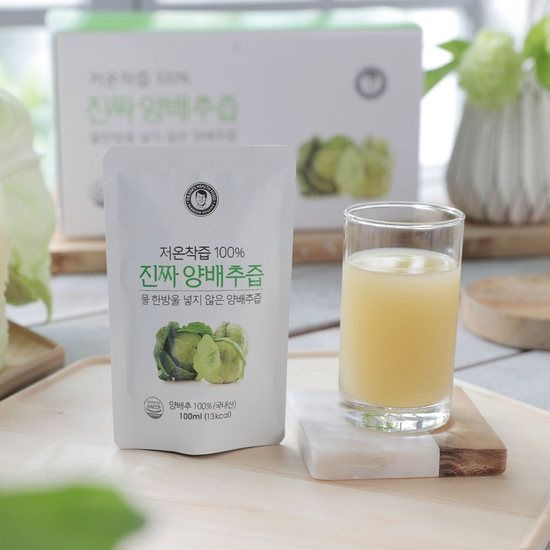 [김재식헬스푸드] 물 넣지않고 저온착즙한 양배추즙 100ml 30팩 x1박스 김재식 헬스푸드