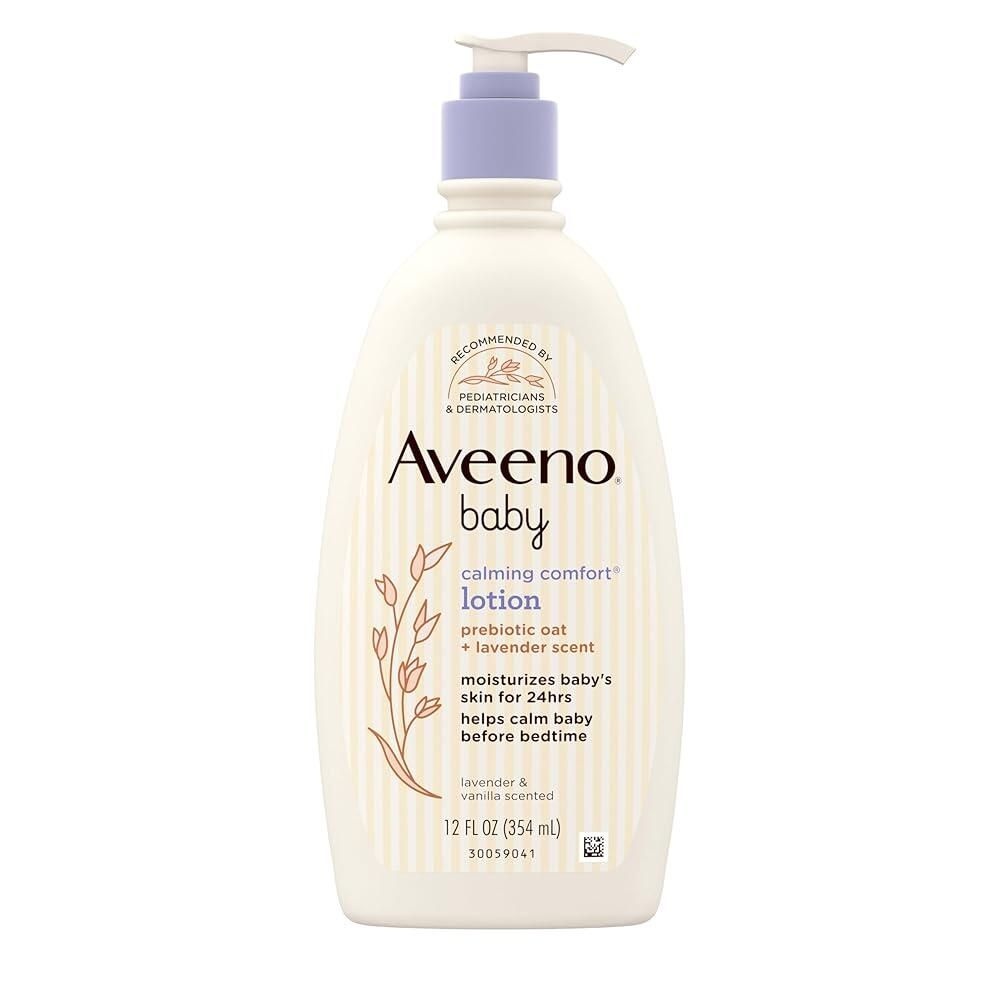 Aveeno Baby [해외] Aveeno Baby Calming Comfort 모이스처라이징 바디 로션 릴랙싱 라벤더 & 바닐라 향 기름지지 않은 영양 프리바이오틱 오