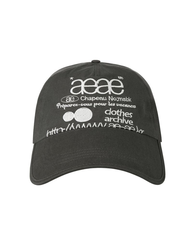 에이이에이이 AEAE WEB LOGO 5 PANNEL BALL CAP [CHARCOAL]