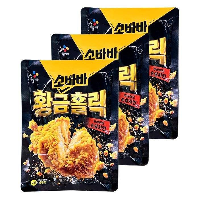 소바바 황금홀릭 후라이드 순살치킨 375g 3개