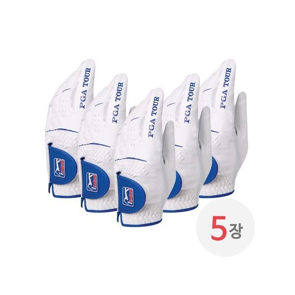 [하프클럽]PGA TOUR 맥스핏 반양피 장갑 5장