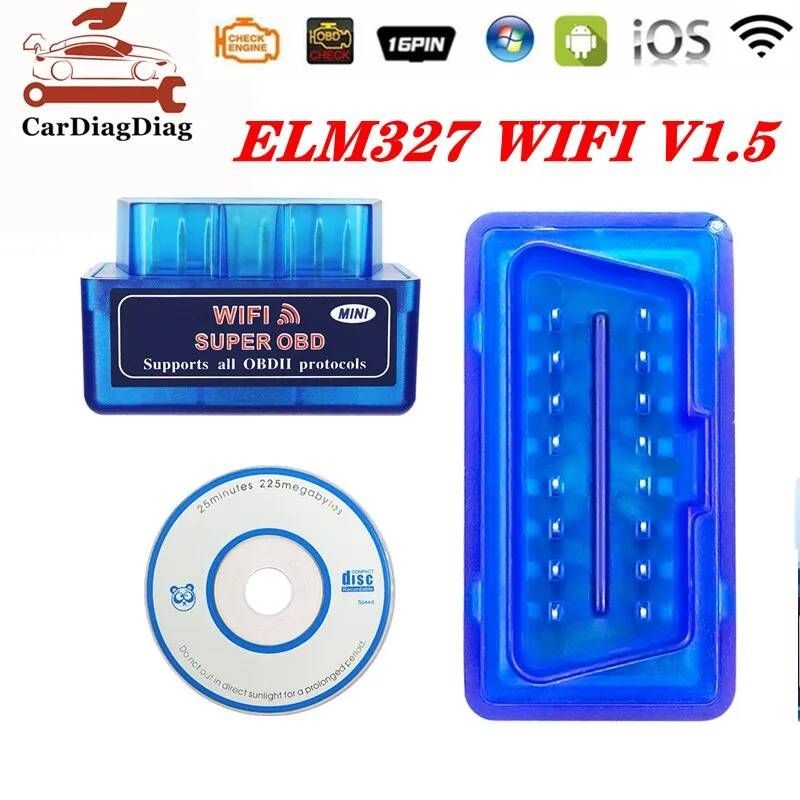 [해외] 자동차 스캐너 차량 점검기 진단기 ELM327 WIFI V1.5 ios에서 작동 안 드 로이드 Windows 코드 리더 16Pin 플러그 미니 ELM 32