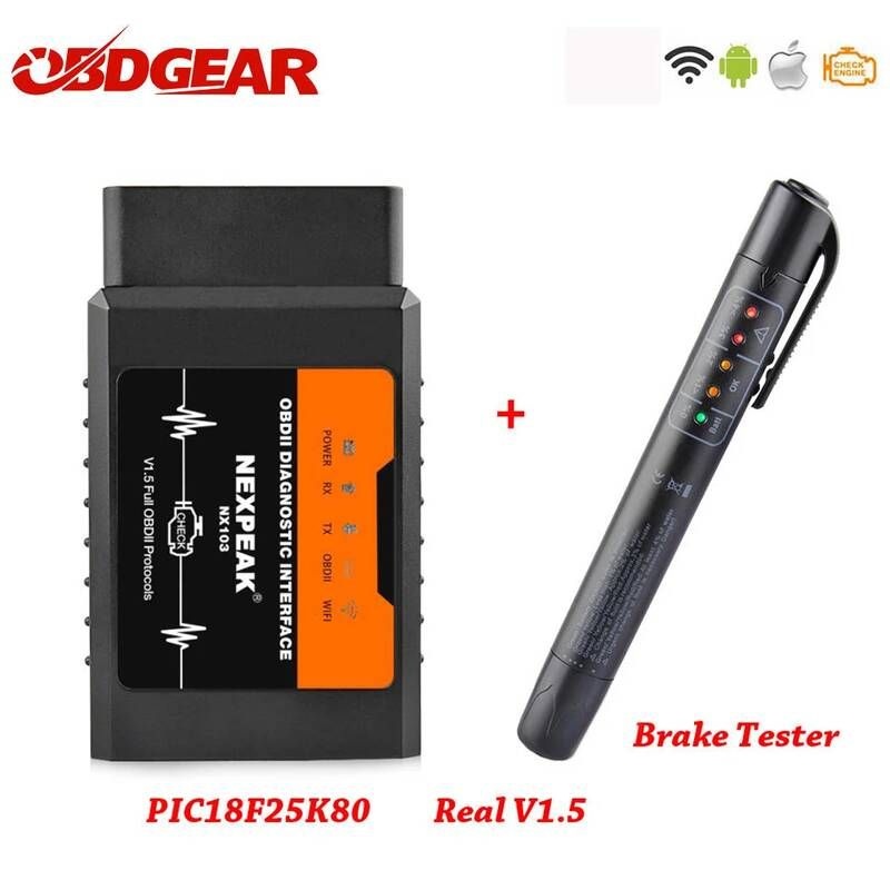 UnKnown [해외] 자동차 스캐너 차량 점검기 진단기 ELM 327 V1.5 WIFI OBD2 PIC18F25K80 칩 코드 리더 Elm327 자동 안드로이드/IOS 진단 도구