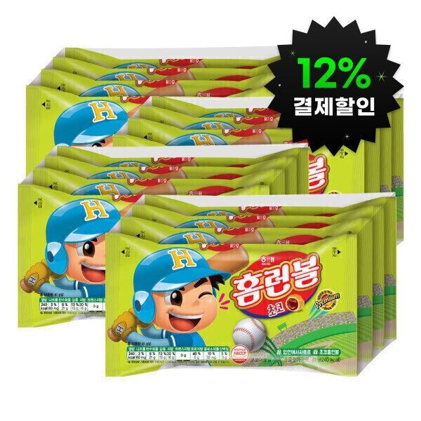 (12% 결제할인)(결제가 14380원) 홈런볼 4번들 x 4팩 (41g 16개) 610631