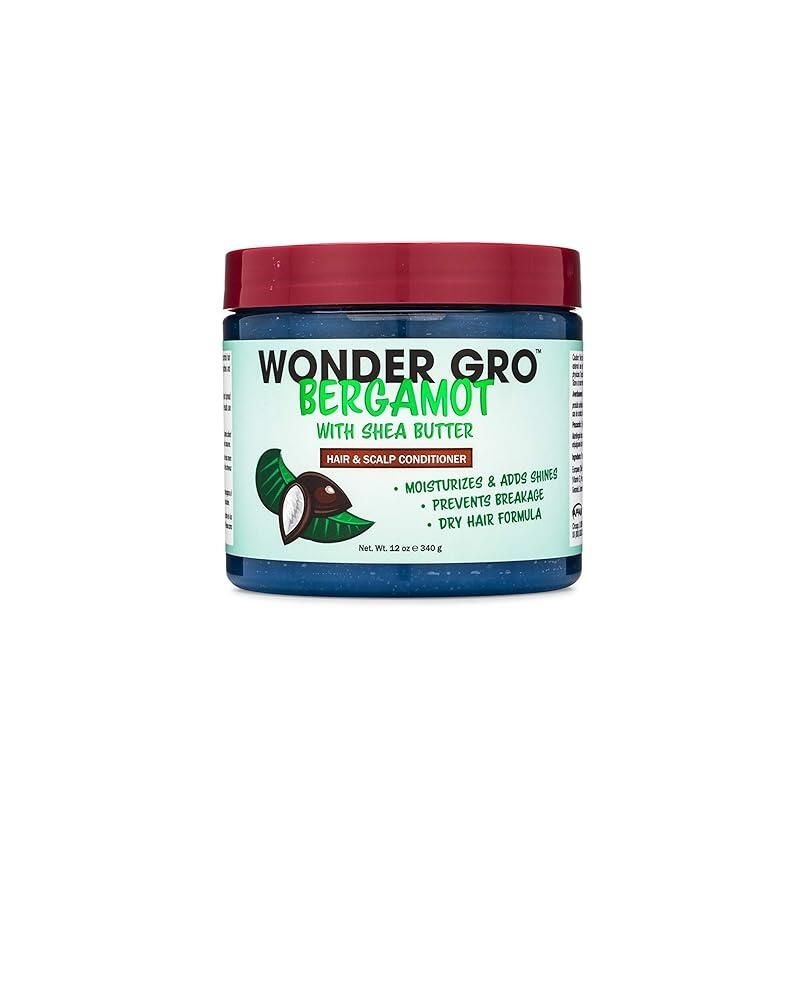 Wonder Gro [해외] Wonder Gro 베르가못 시어 버터 헤어 그리스 스타일링 컨디셔너 354.9ml12.5온스 - 보습 광택 추가 손상 방지 최고의 드