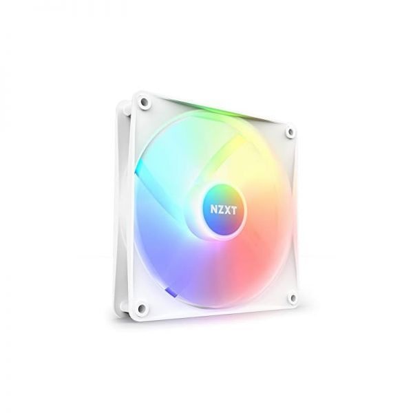 [해외] NZXT F140 RGB Core 140mm 허브 장착형 PC 케이스 팬 화이트 8개의 주소 지정 가능 LED와 반투명 블레이드를 갖춘 팬. CAM 소