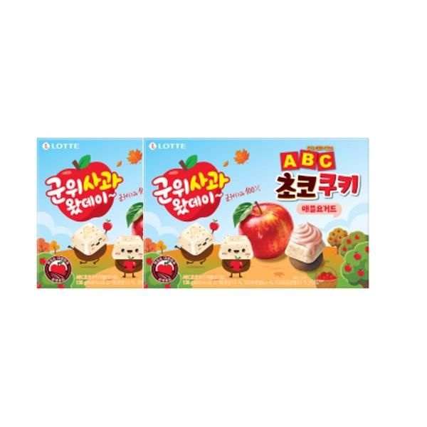 ABC 초코쿠키 군위사과 애플요거트 2개 130g 아이간식 학교 신상 편의점
