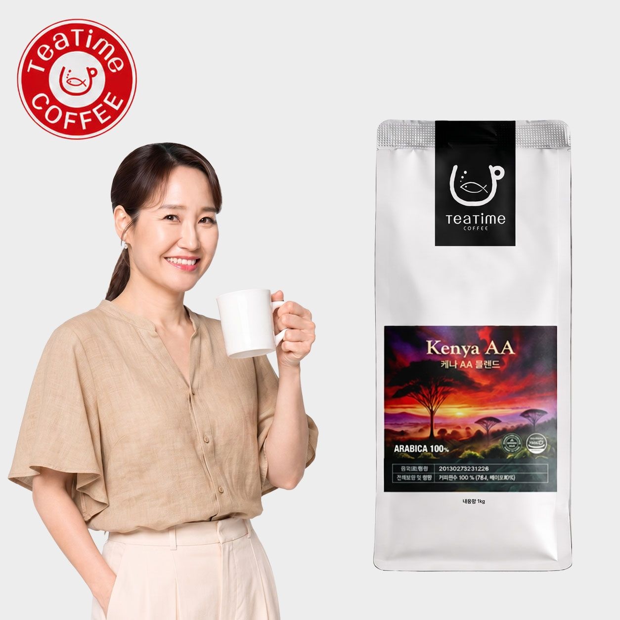[오늘출발] 티타임 커피원두 1kg 케냐AA 블렌드 아라비카 100% 맛있는 달콤한 산미있는 원두 홀빈 커피콩