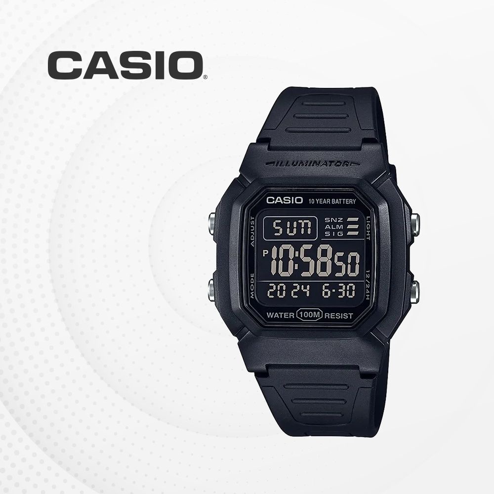 [오늘출발] 카시오 CASIO W800H-1B 군용인기모델 우레탄밴드 듀얼타임 100M방수 W-800H-1B